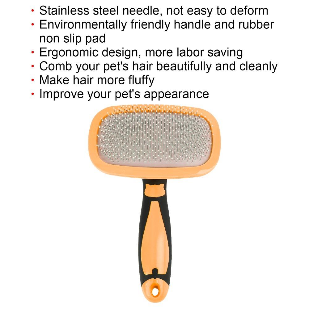 Stainless Steel Needle Cat Slicker Comb 360° Rotatable Pet Care Tool  for Cats Dogs Hair Removal