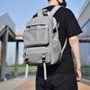 Solid Color Simple Double-shoulder Business Travel Computer Backpack for Junior High School, Senior High School and College Students