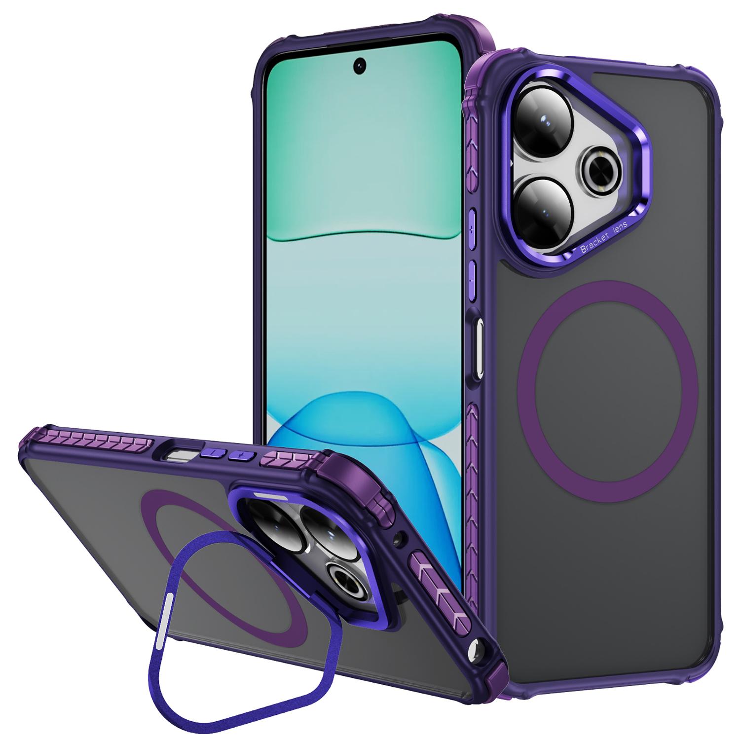 

For Xiaomi Redmi 13 5G/13 4G Case with Lens Kickstand Matte Phone Back Cover Magnetic Case G