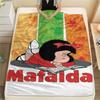 1PC Mafalda Print Flannel Blanket, High Quality Comfortable for All Seasons, Home Decor, Warmth and Comfort, Perfect for Christmas Gifts 80