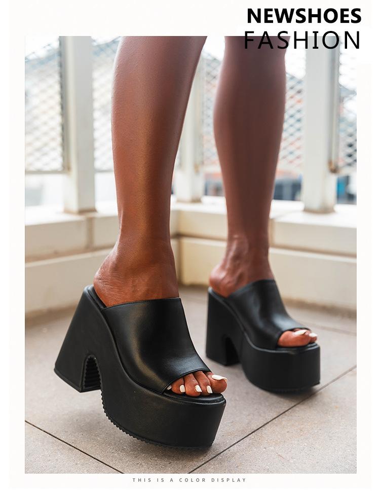 Fashion Shoes Woman Summer Gothic Style Platform Wedges Slippers Fashion Women's Shoes Beach Open Toe Sandals Large Size