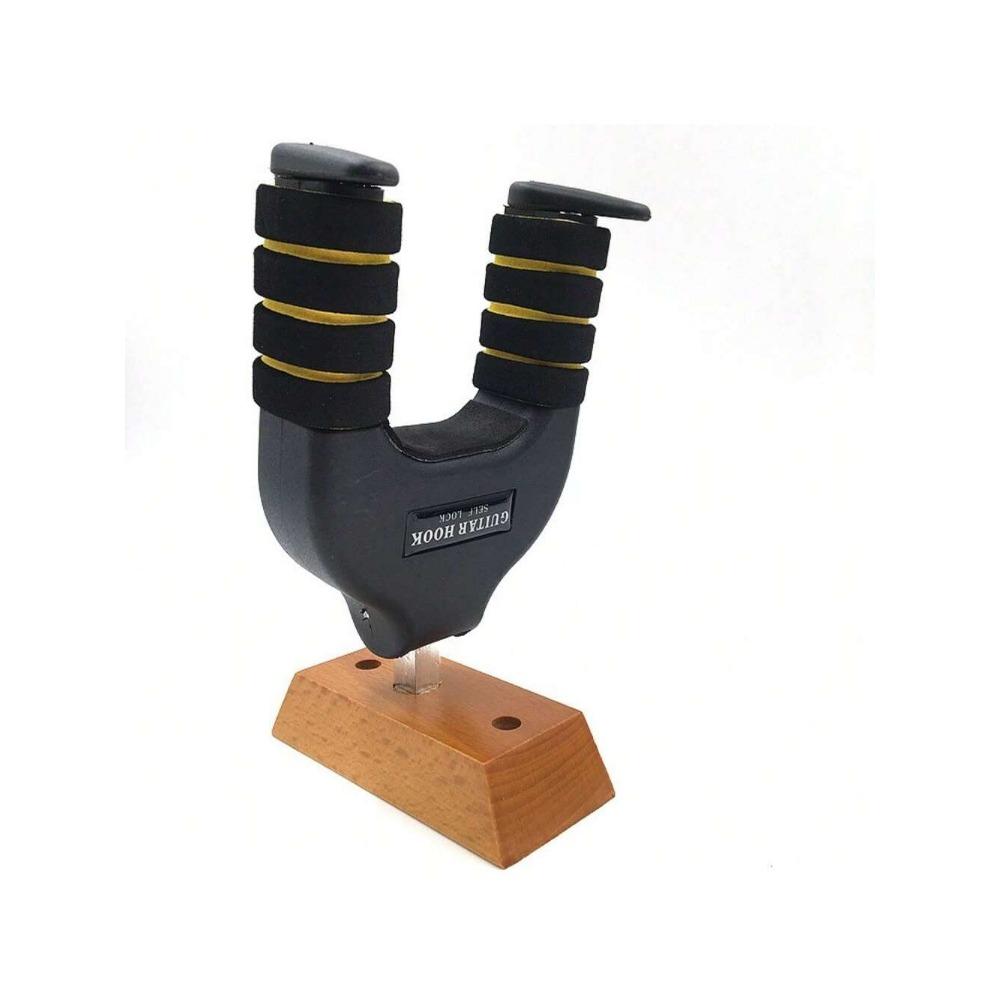 1 Guitar Hook Wooden Base, Made Of Sturdy And Durable Plastics Material.