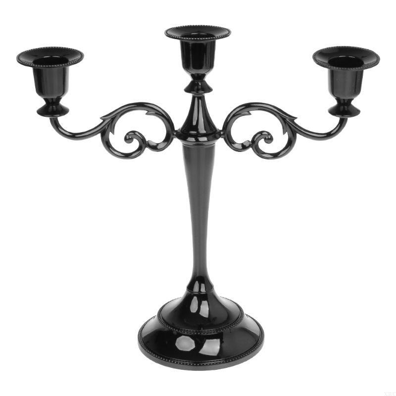 

Silver/Gold/Black/Bronze 3 Arms Metal Holder Candlestick Candelabra Stand X3UC чорний