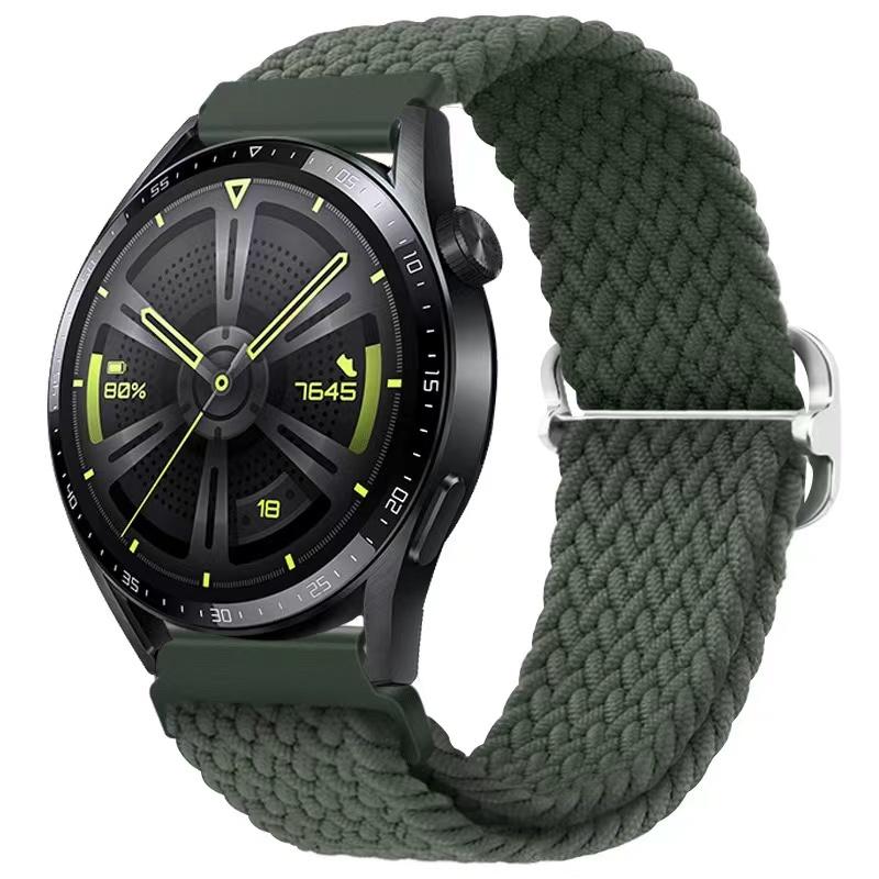 22mm Nylon-Schlaufenarmband für Samsung Watch 46mm/Gear S3/3/4/5/6/7/Huawei Watch GT/2/3/GT5 Pro 46mm Geflochtenes Armband für Amazfit GTR