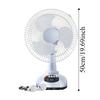 12 Inch Solar Fan Portable Energy Saving Oscillating Fan LED Light Lighting Function Solar Powered Fan Table Use