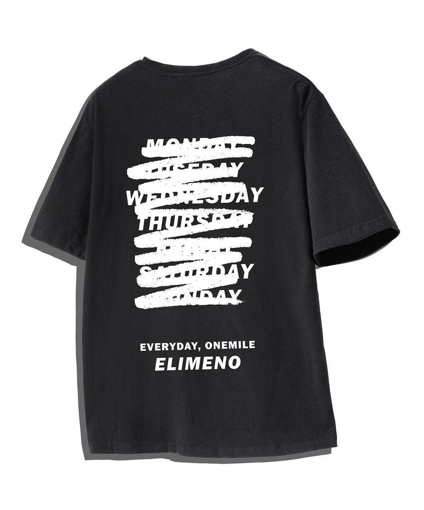 ELIMENO [Set] El Street Artwork Cool Cotton Short Sleeve T-Shirt 2-Piece Set