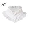 Collared Accessory for Women French Style Ruffled Fake Collar Women Retro Detachable with Sweaters Button Cotton Pleated Dickey Cuffs And