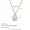 MamacitaSlay 316L Stainless Steel Rainbow Moon Star Enamel Necklace 18K Gold Plated Waterproof Jewelry For Women Everyday Wear