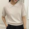 New ArrivalS Open Run Women S Simple Collar Neck 5 Sleeve T ShirT