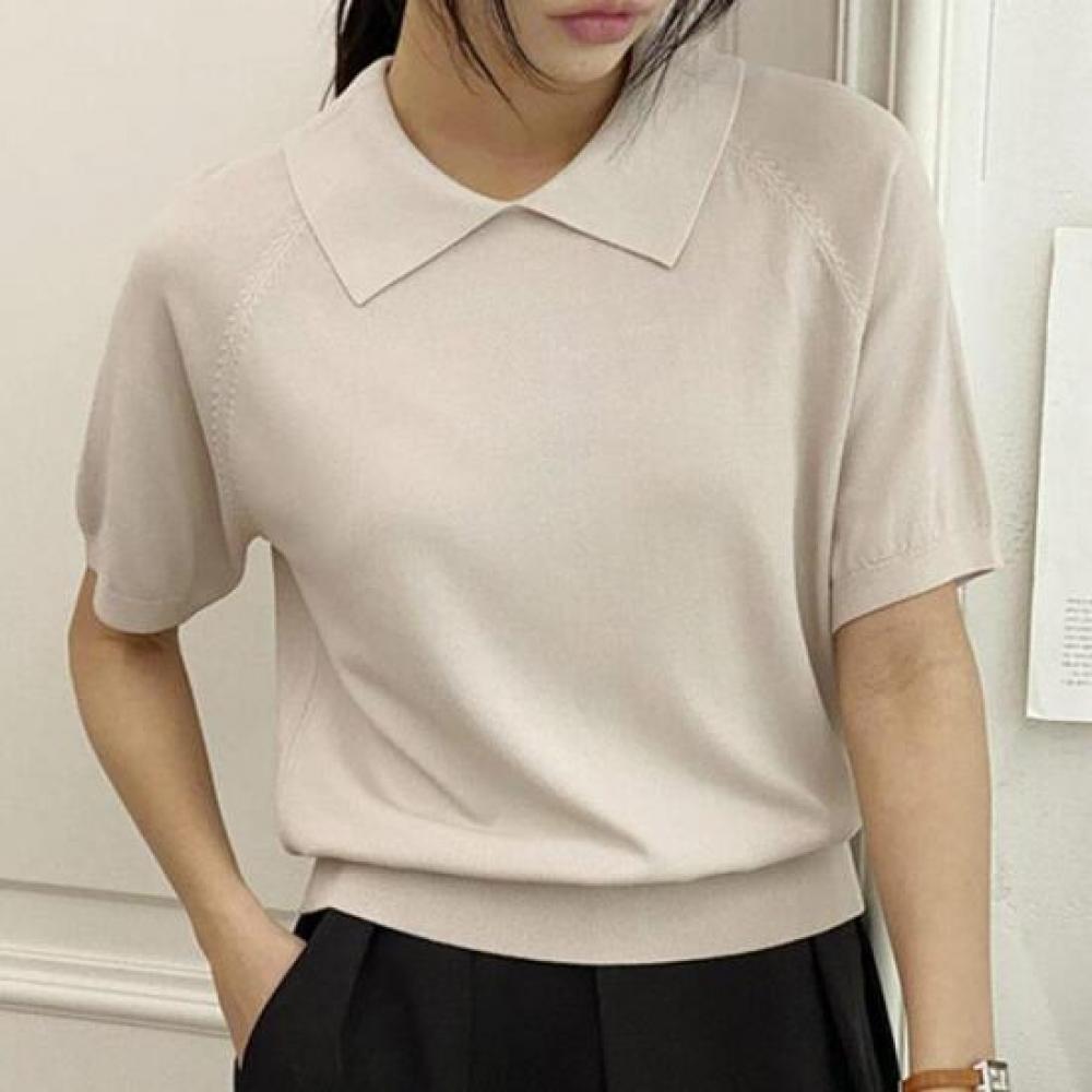 New ArrivalS Open Run Women S Simple Collar Neck 5 Sleeve T ShirT
