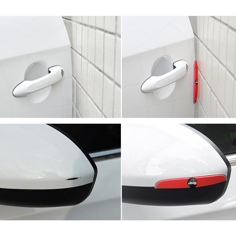 4Pcs Car Door Anti Collision Strip Auto Protector Sticker For Jeep Wrangler JL JK Renegade Grand Compass Gladiator Cherokee XJ AMX1