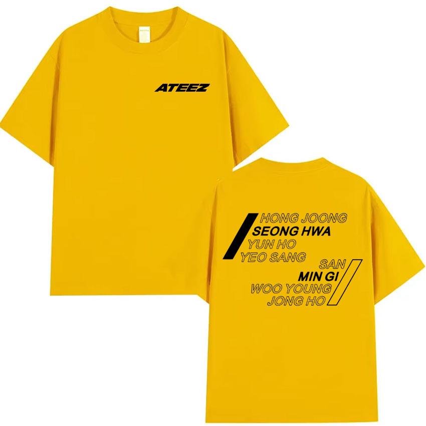 Ateez 2025 World Tour Tshirts Hongjoong Seonghwa Yunho Yeosang San Mingi Wooyoung Jongho Graphic Short Sleeve Tshirt Streetwear