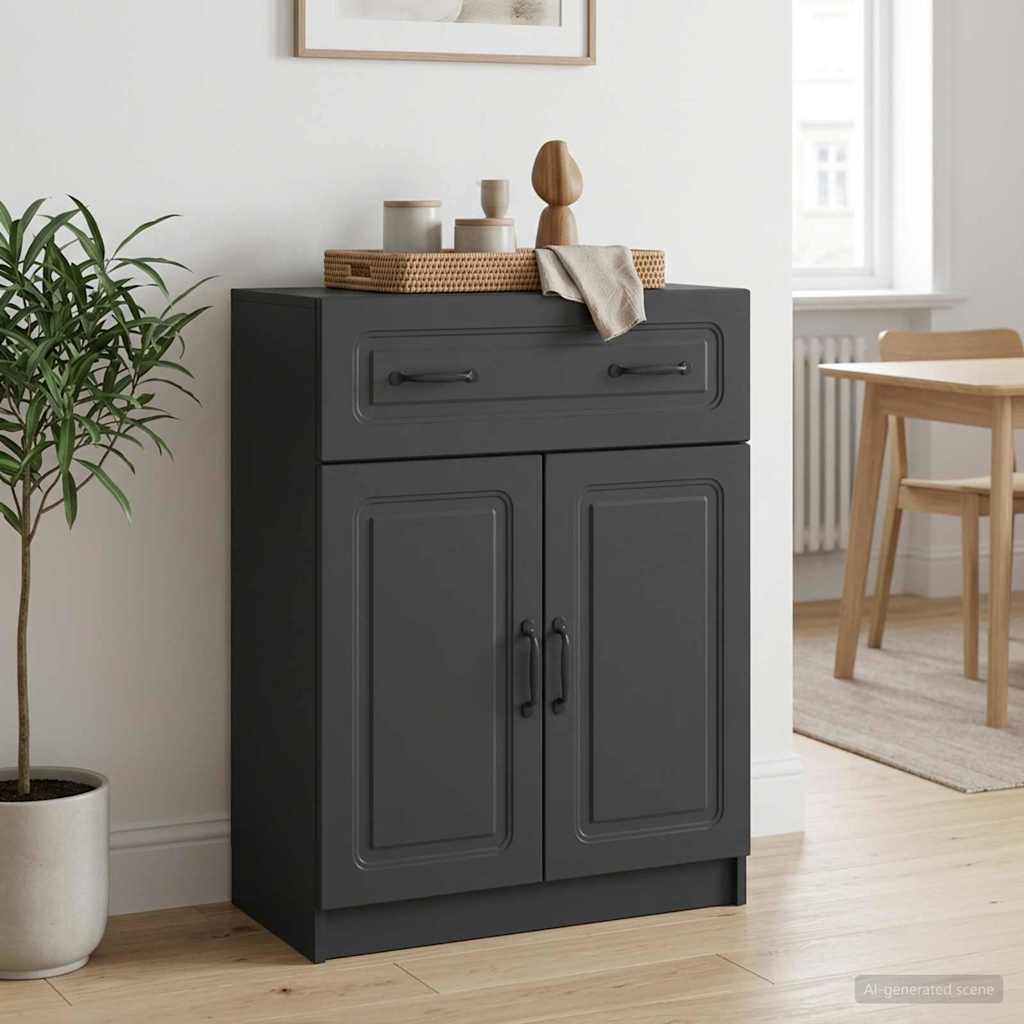 Sideboard Black 66 x 34.5 x 87 cm Particleboard