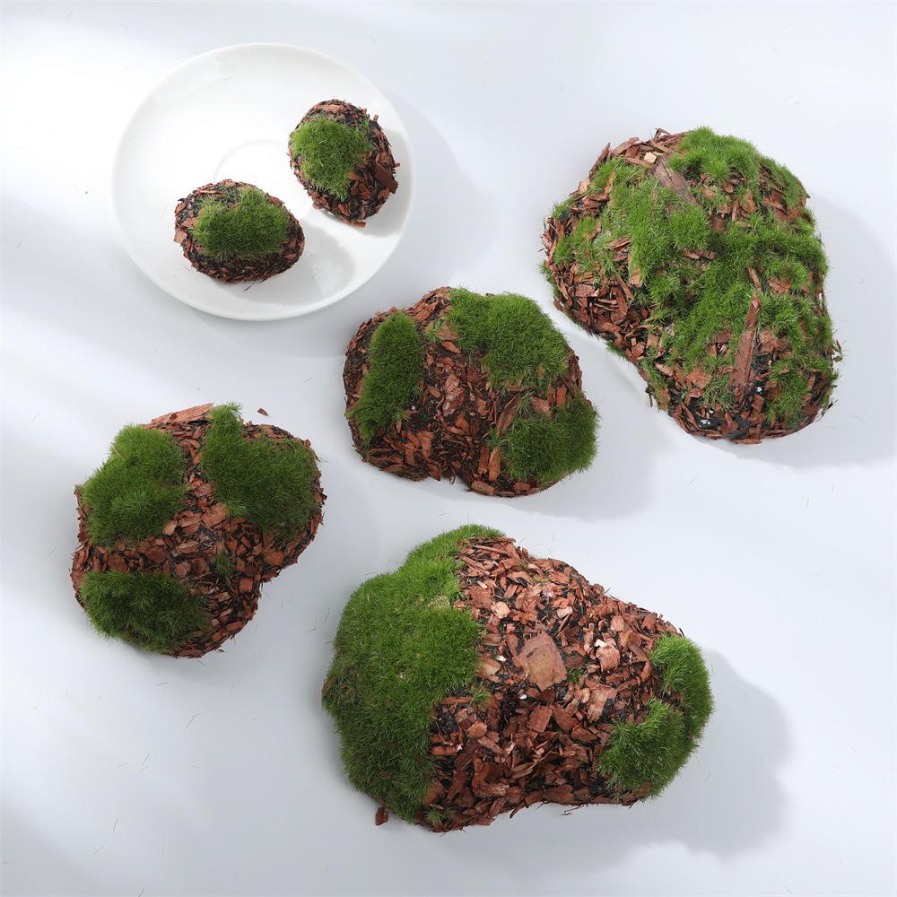 Simulated Wood Chips and Moss Stones for Micro Landscape and Bonsai Decoration