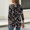 Shirt For Women's Fashion Casual Square Neck 3/4 Sleeve Loose Printed T-Shirt Ladies Top