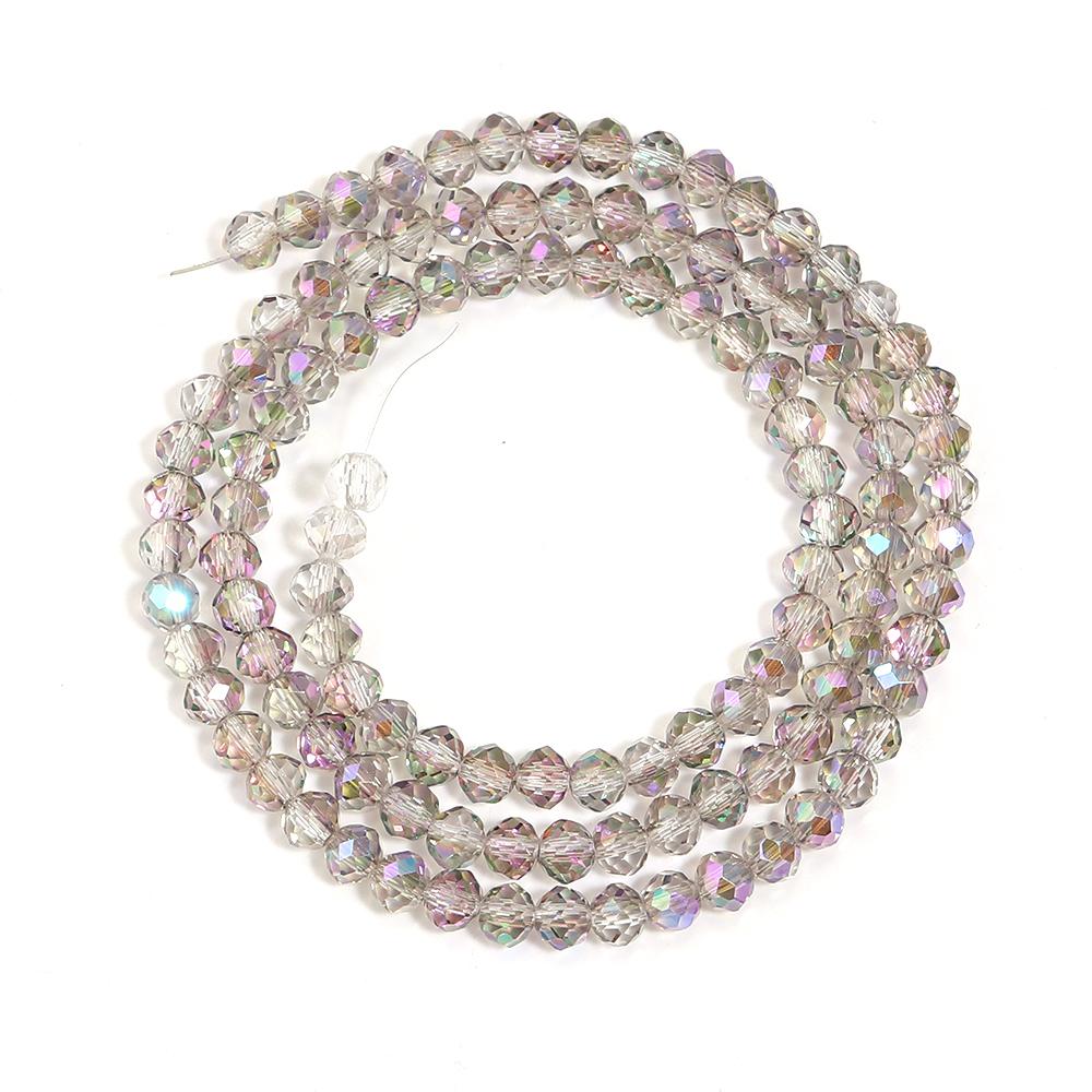 

1 нить 4 6 8 мм Рондель Граненые Хрустальные Бусины Прозрачные Фиолетовые AB Свободные Разделительные Бусины Для Изготовления Украшений DIY Браслет Ожерелье