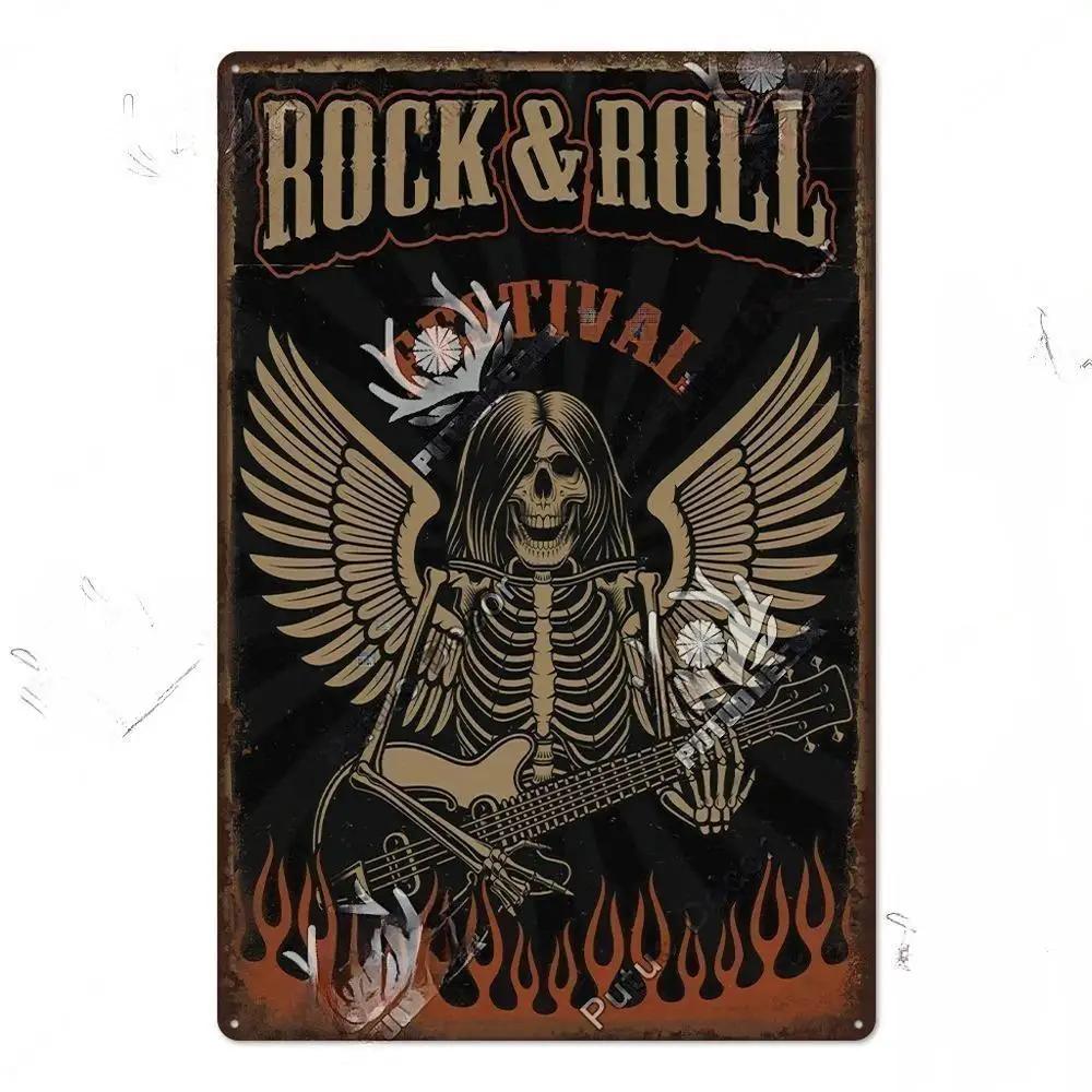 Vintage Musik Blechschild Rock Poster Plakette Metall Retro Wandkunst Dekoration Aufkleber für Bar Pub Man Cave Eisengemälde
