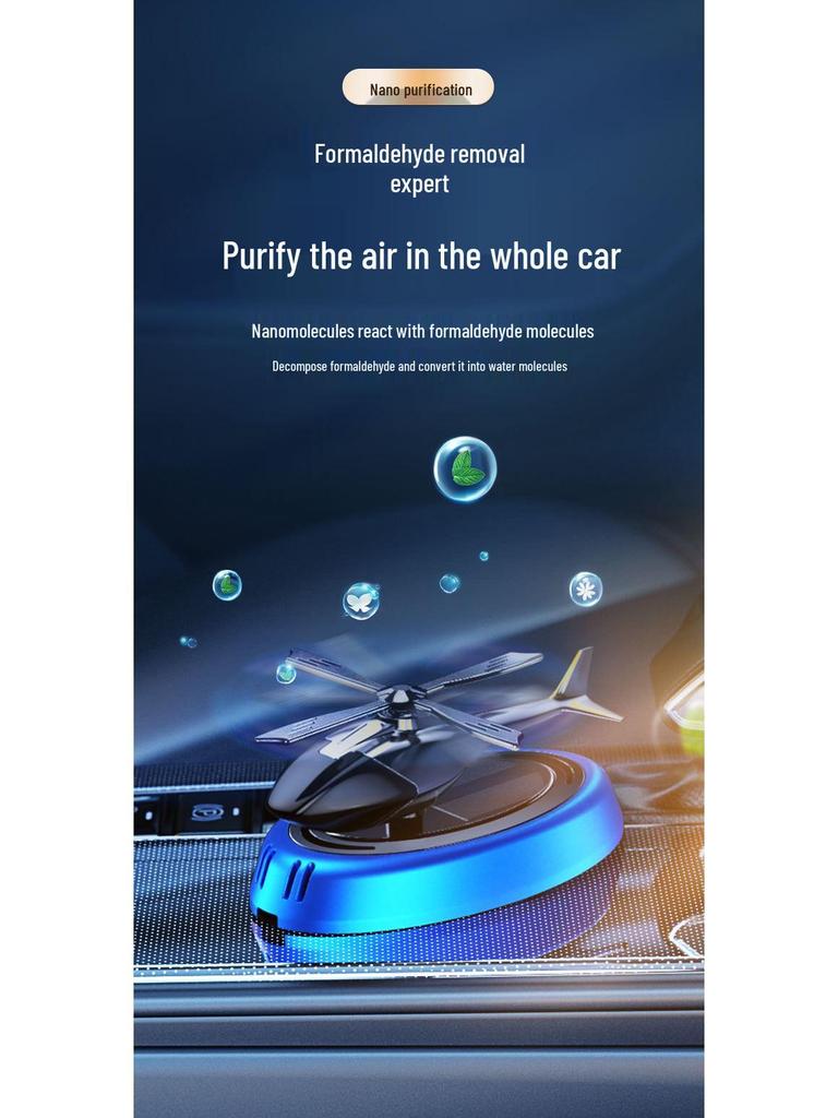 Solar-Powered Rotating Car Essential Oil Air Freshener Ornament