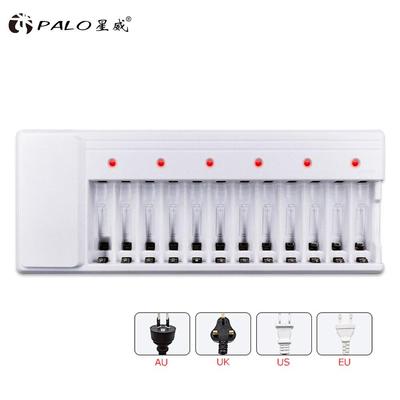 PALO 12 Steckplätze LED-Anzeige Intelligentes Batterieladegerät für AA/AAA NiCd NiMh Wiederaufladbare Batterien 12 Bilder AA Wiederaufladbare Batterien