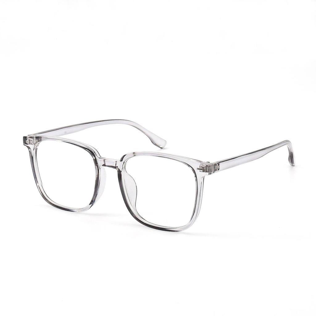 Unisex Black Frame Anti-Blue Light Glasses with Slimming Flat Lenses