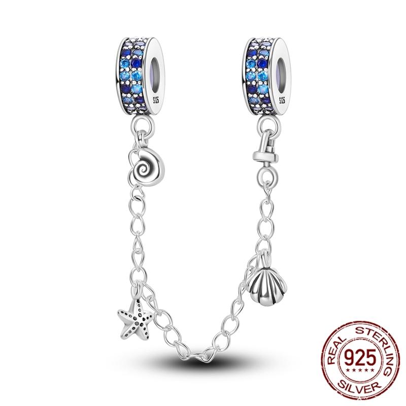 Copper Stars Moon Sun Clover Safety Chains Pendant Charms Beads Fit Original Bracelets Diy Jewelry Gift For Women