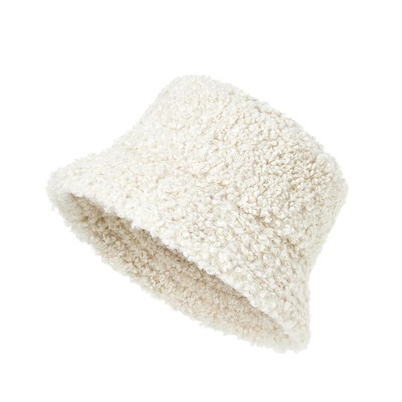 Spring and Autumn New Lamb Wool Bucket Hat Outdoor Fashion Wear Women Cold Warm Basin Hat