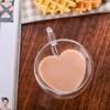 Heart-shaped Double-Layer Glass Mug Set