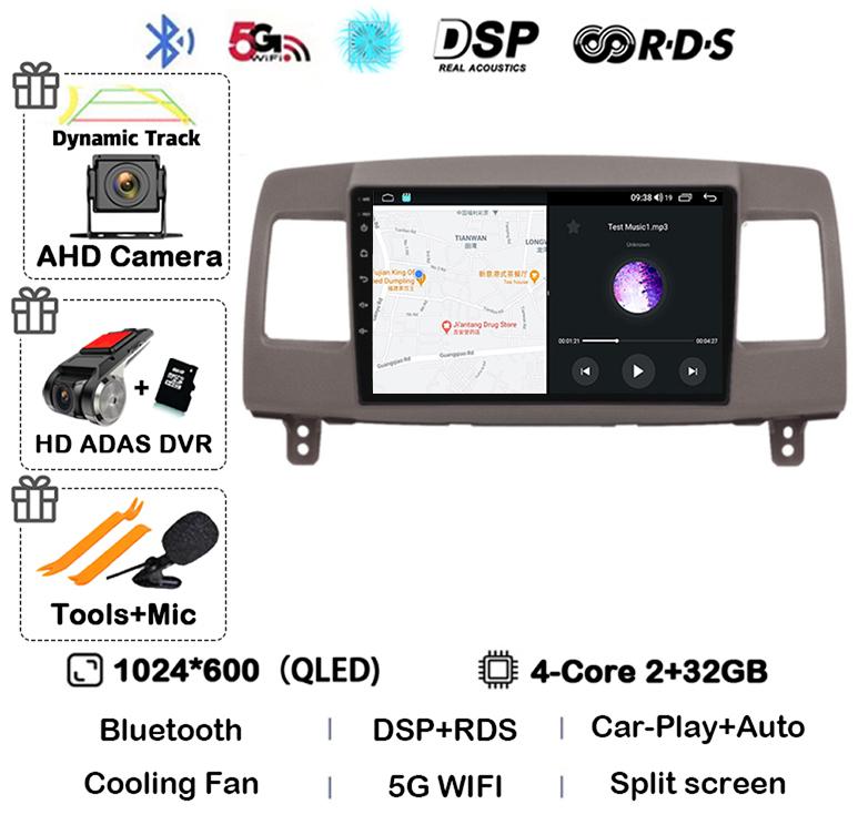 Android 14 Carplay Auto Car Radio For Toyota Mark II 9 X110 2000-2007 Multimedia GPS Navigation Video Player Stereo 2din 2 DIN
