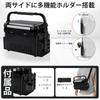 Yutesiri Large Capacity Fishing Tackle Box with Adjustable Rod Holders 43x23x28cm Multifunctional Seatable Storage Case Black Dividers