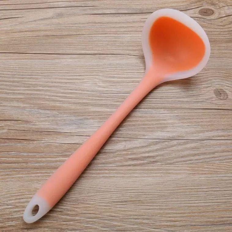 Silicone Non-stick High-Temperature Resistant Ladle with Long Handle for Soup and Porridge