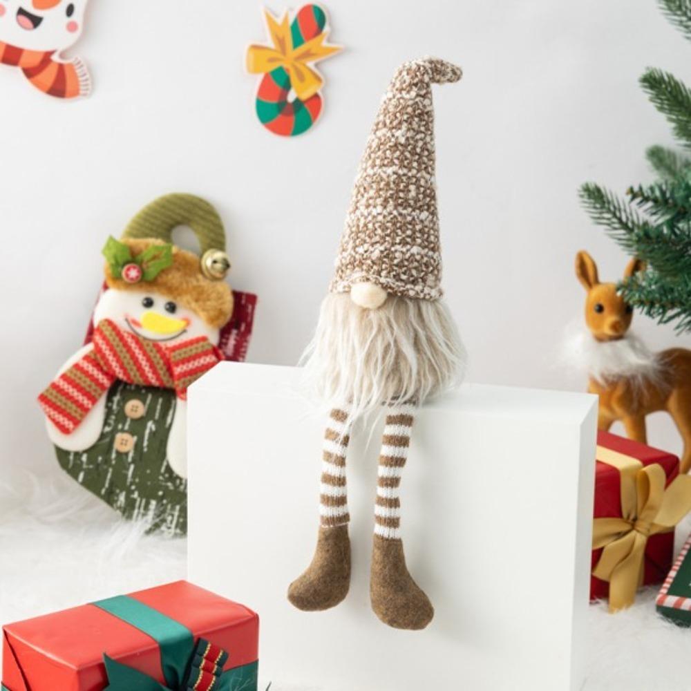 Cartoon Long Legs Faceless Dwarf Ornament Hanging Christmas Gnomes Plush Toys  Hotel Office Decor