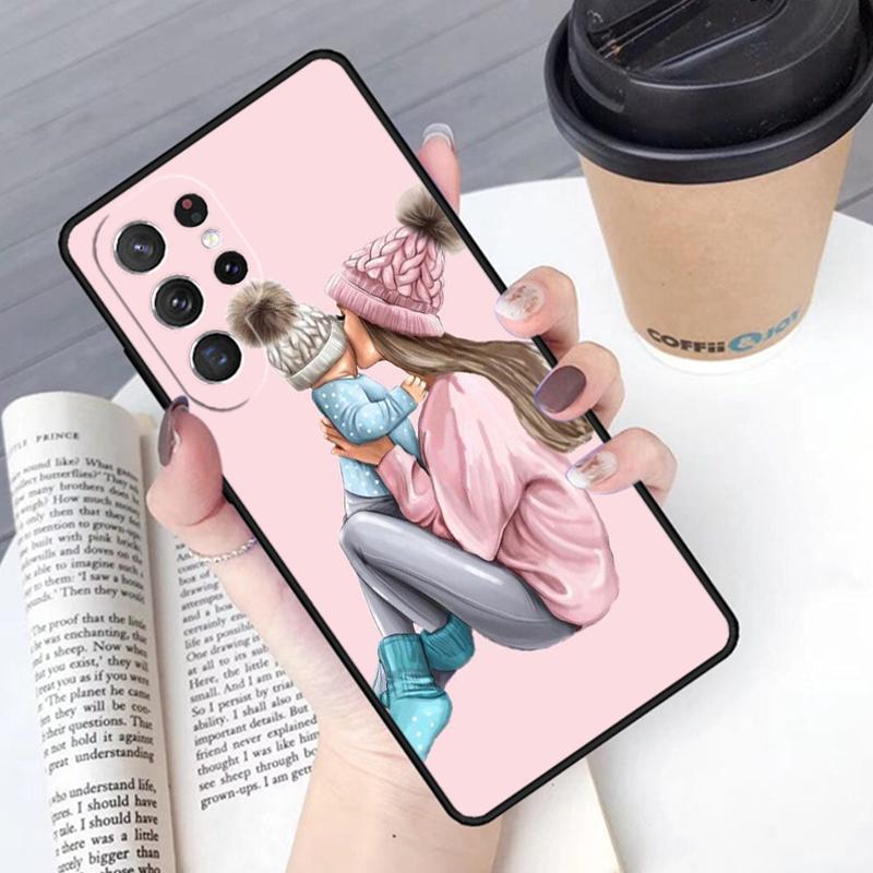 Familie Mom Girl Women Phone Case Cover For Samsung Galaxy S24 S25 Ultra S21 S22 Ultra S10E Note 10 Plus Note 20 FE S23