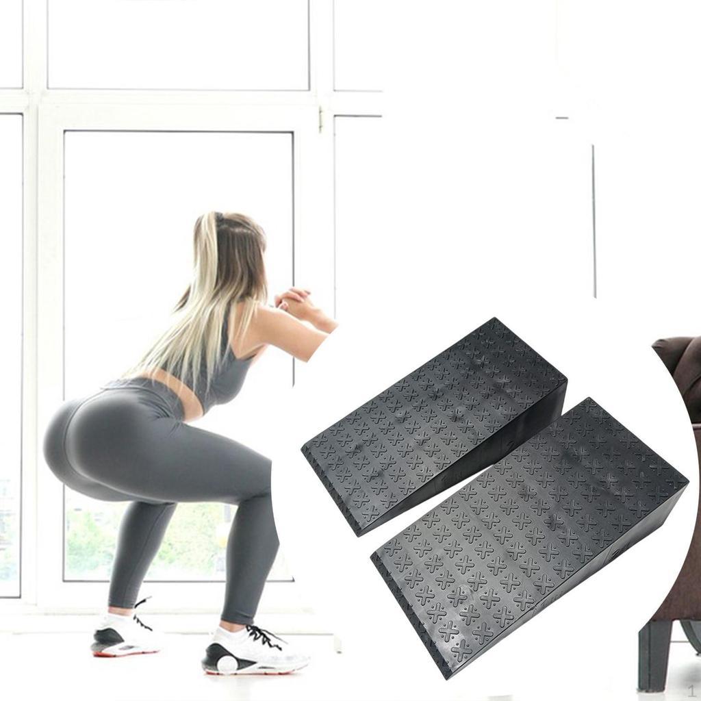 2 Pieces Squat Wedge Calf Stretchers Anti Slip Heel Slanting Boards Ramps for