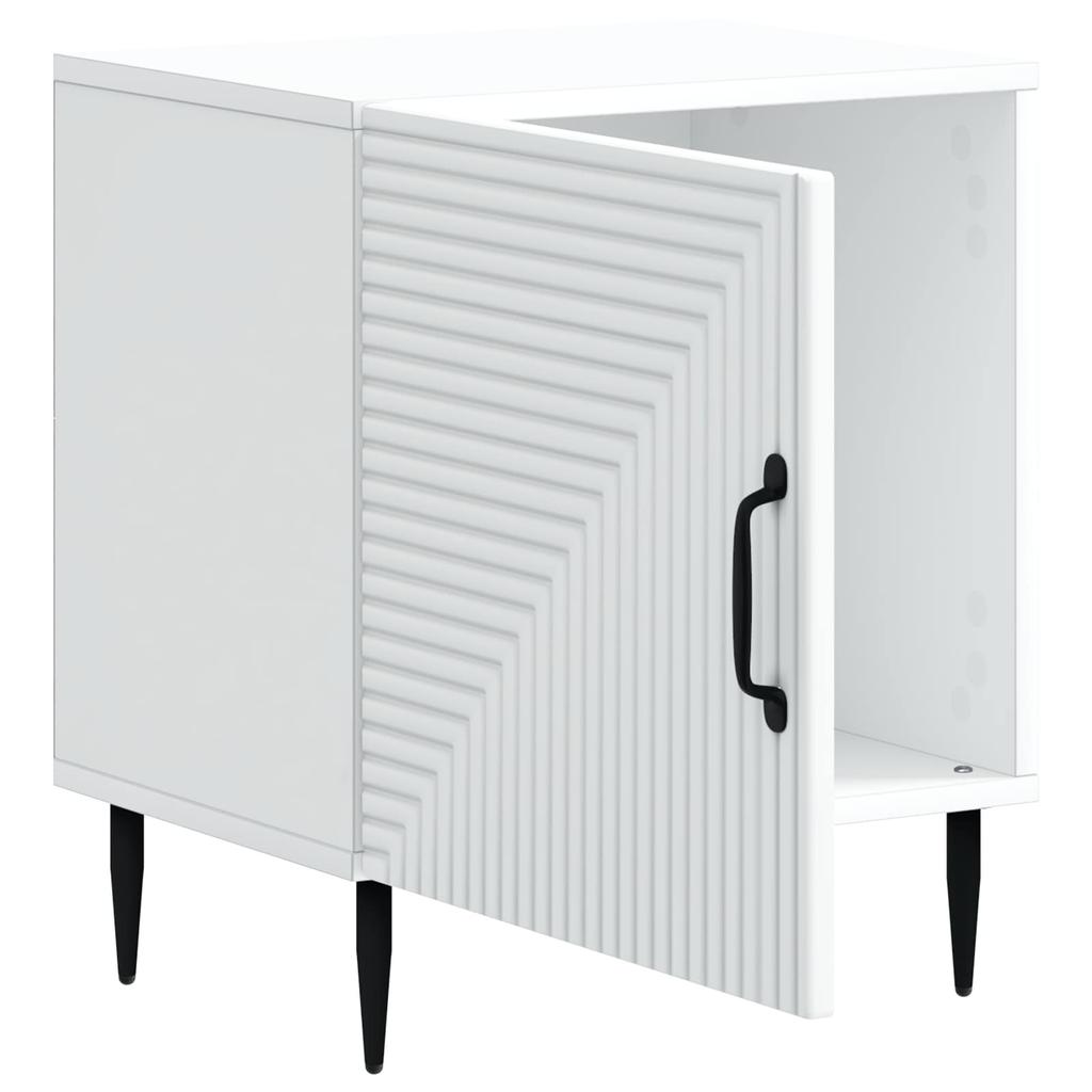 Nightstand White 43 X 34.5 X 50 Cm Particleboard