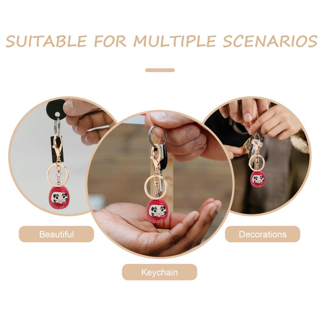 Stylowy i Uroczy Brelok Daruma dla Licealistów Czerwona Daruma Tradycyjny Szczęśliwy Klucz Prezent [LIFKOME] Uczniowie, Zawieszka, Amulet, Pierścień, Samochód/Torba