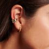 Glossy Smooth Double Layer Gold&Silver Mixed Color C-shape Clip Earrings for Women Stainless Steel No Piercing Ear Cuff Jewelry
