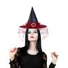 Witch Costume Accessory Include Witch Hat Choker Necklace Earrings Eye Mask for Women Adult Masquerade Halloween Cosplay