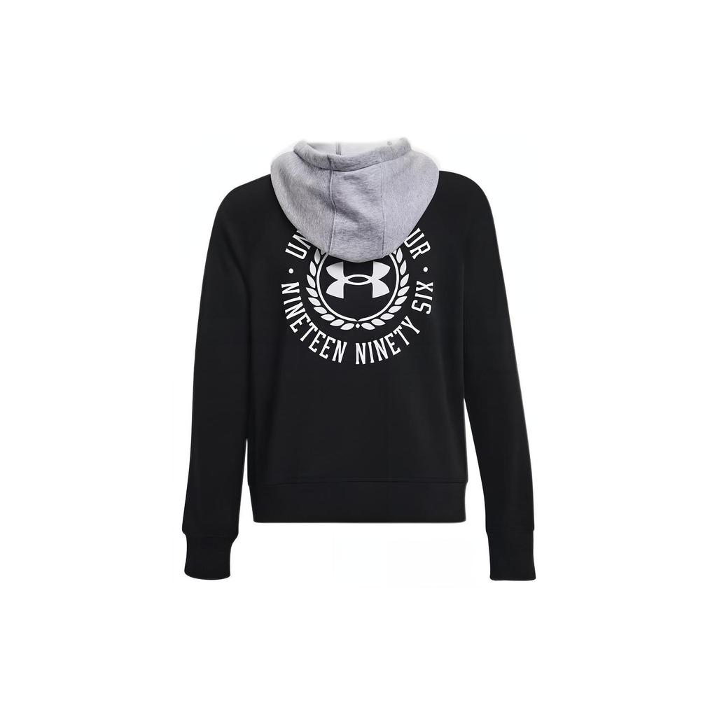 Under Armour Logo Print Drawstring Hoodie Women Hoodies Black 1373031-001