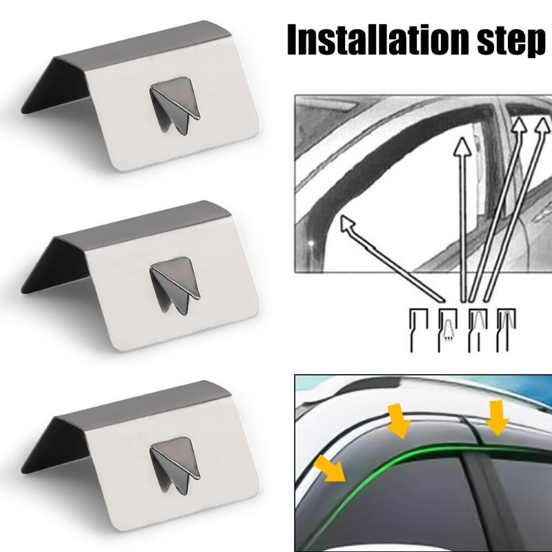 1-8pcs Wind Rain Deflector Fitting Clips Stainless Steel Replacements For Heko G3 SNED Clip Car Window Deflectors