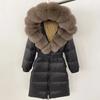 OFTBUY Moda Inverno Giacca Piumino 90% Imbottita con Piumino Collo in Pelliccia di Volpe Oversize Rimovibile Cucita Giacca Piumino Donna Abbigliamento Casual Largo