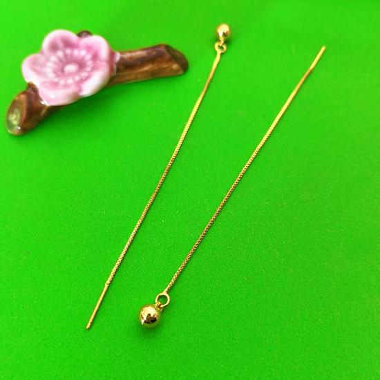 Women s Korean Golden Pearl Earline Earrings - Slimming, Simple, Solid Color Design