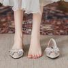 Fashion Slip-on Black Shoes for Women With Crystals Bridesmaid Summer 2025 Popular Promotion Genuine Mark Trend Shoe Young Woman Flats