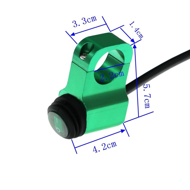 LMoDri 7/8" 22mm Motorcycle Aluminium Alloy Switches Waterproof Headlight Switch and 3 Wires with Red Led Light