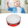 Kids Tambourine Drum Solid Wood Ergonomic Handle Pleasant Sound Tambourine Music Educational