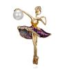 Broches de Gymnastique Colorées Émaillées pour Filles Femmes Hommes, Broches Exquises de Danseuse avec Bille Imitation Perle, Bijoux
