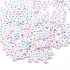 100Pcs 7mm Acrylic Flat Round Beads Colorful Heart Pattern Loose Spacer Beads For DIY Bracelets Earrings Making Supplies