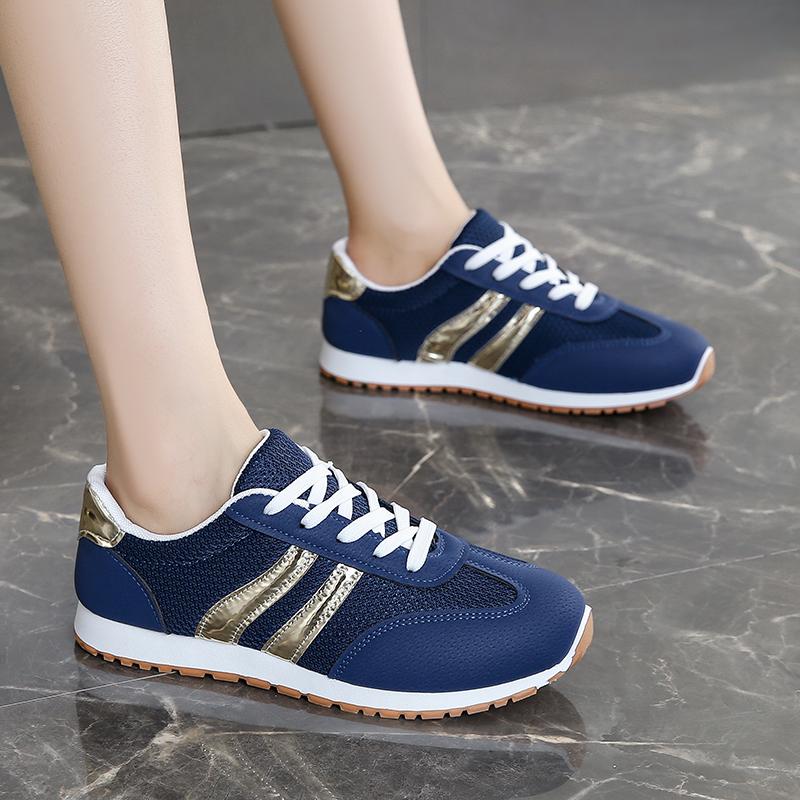 Fashion New Woman Trend Casual Sneakers Comfortable Lace Up Flats Tennis Shoe Breathable Walking Jogging Shoe Zapatillas De Mujer