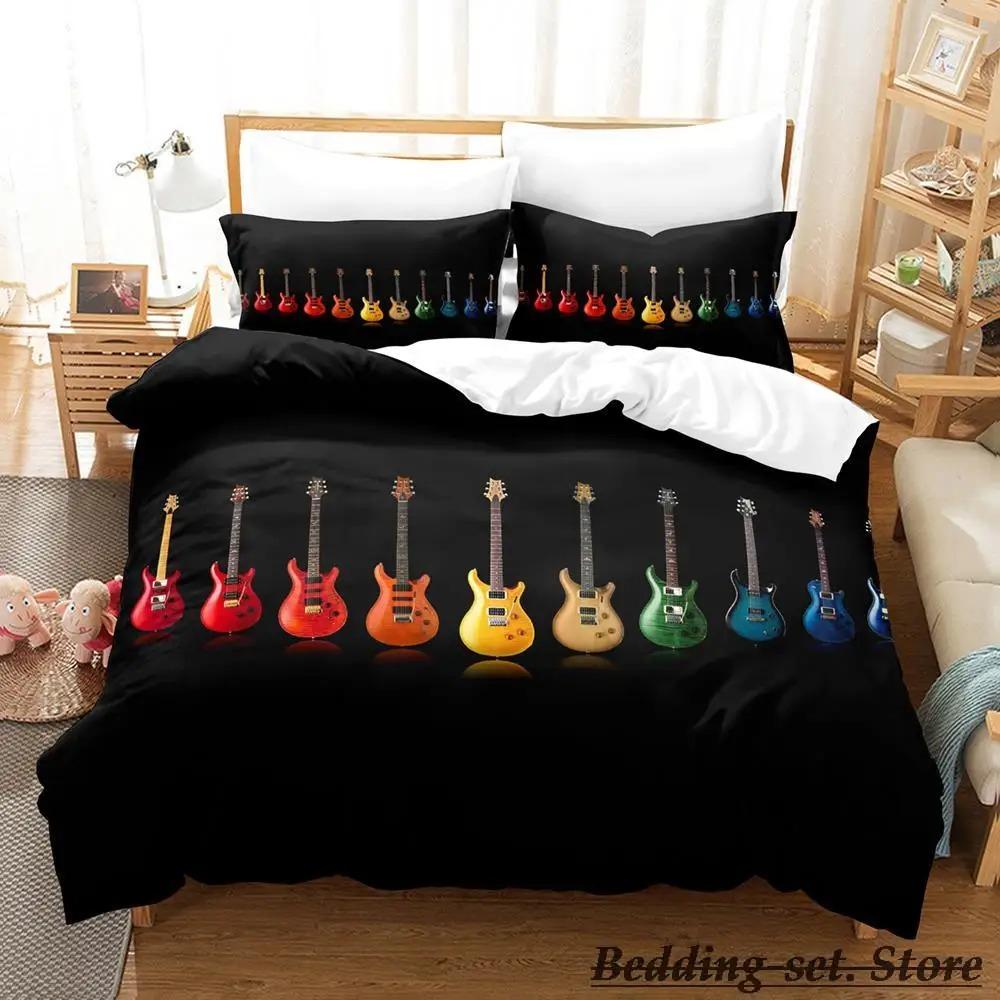 Fire Guitar Bedding Set Single Twin Full Queen King Size Bed Set Adult Kid Bedroom Duvetcover Sets Anime Parure De Lit Bed