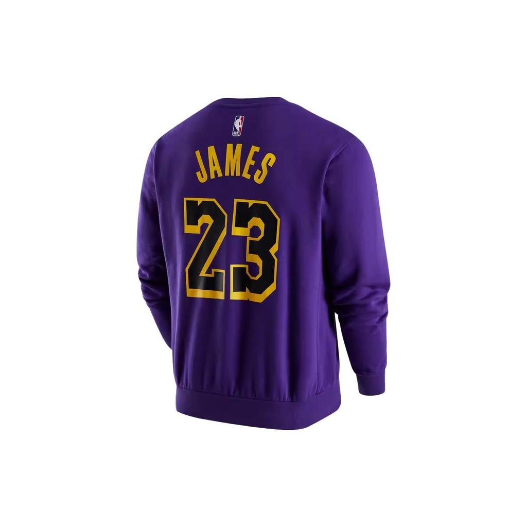 Jordan NBA Los Angeles Lakers Alphanumerisches Rundhals-Sweatshirt mit Fleecefutter Herren Sweatshirt Lila DR2409-508