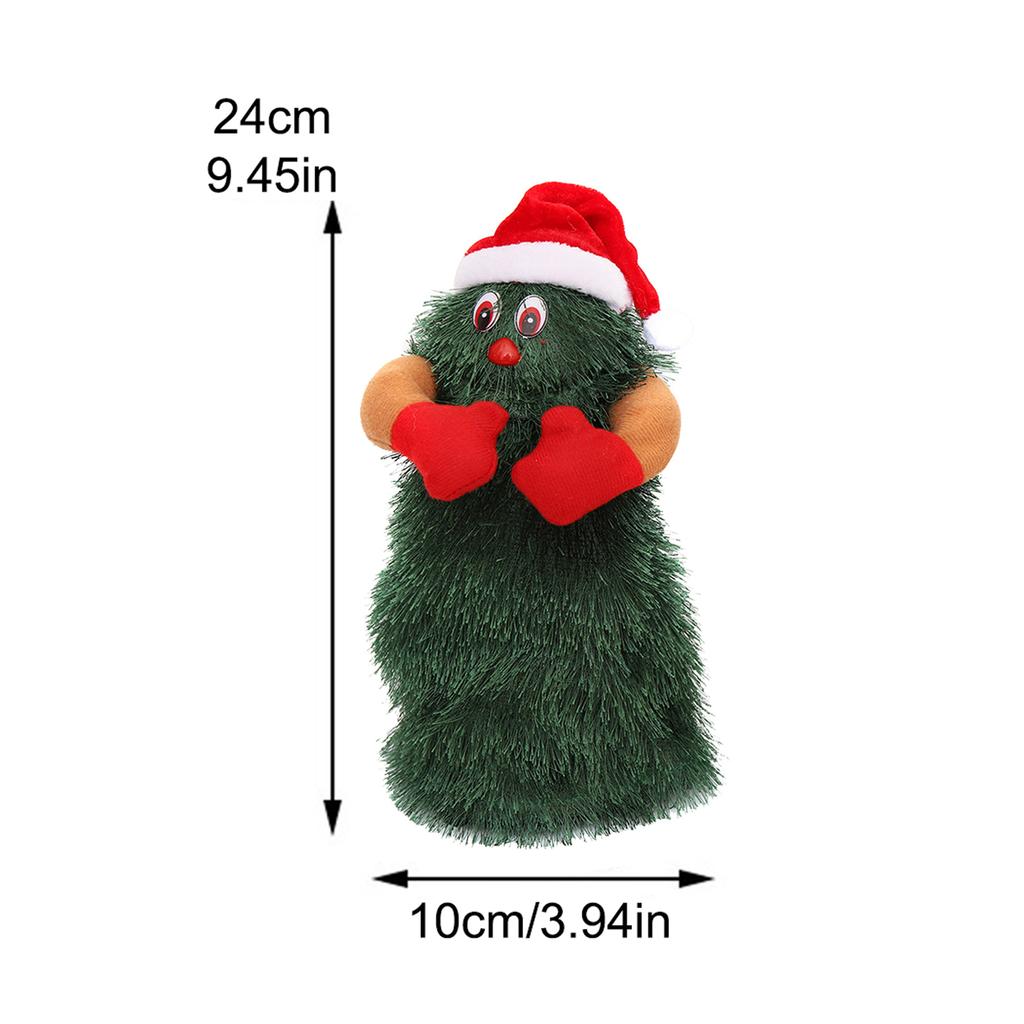 Dancing Xmas Tree Battery Powered Interesting Rotating Electric Plush Xmas Tree Toy for Holiday